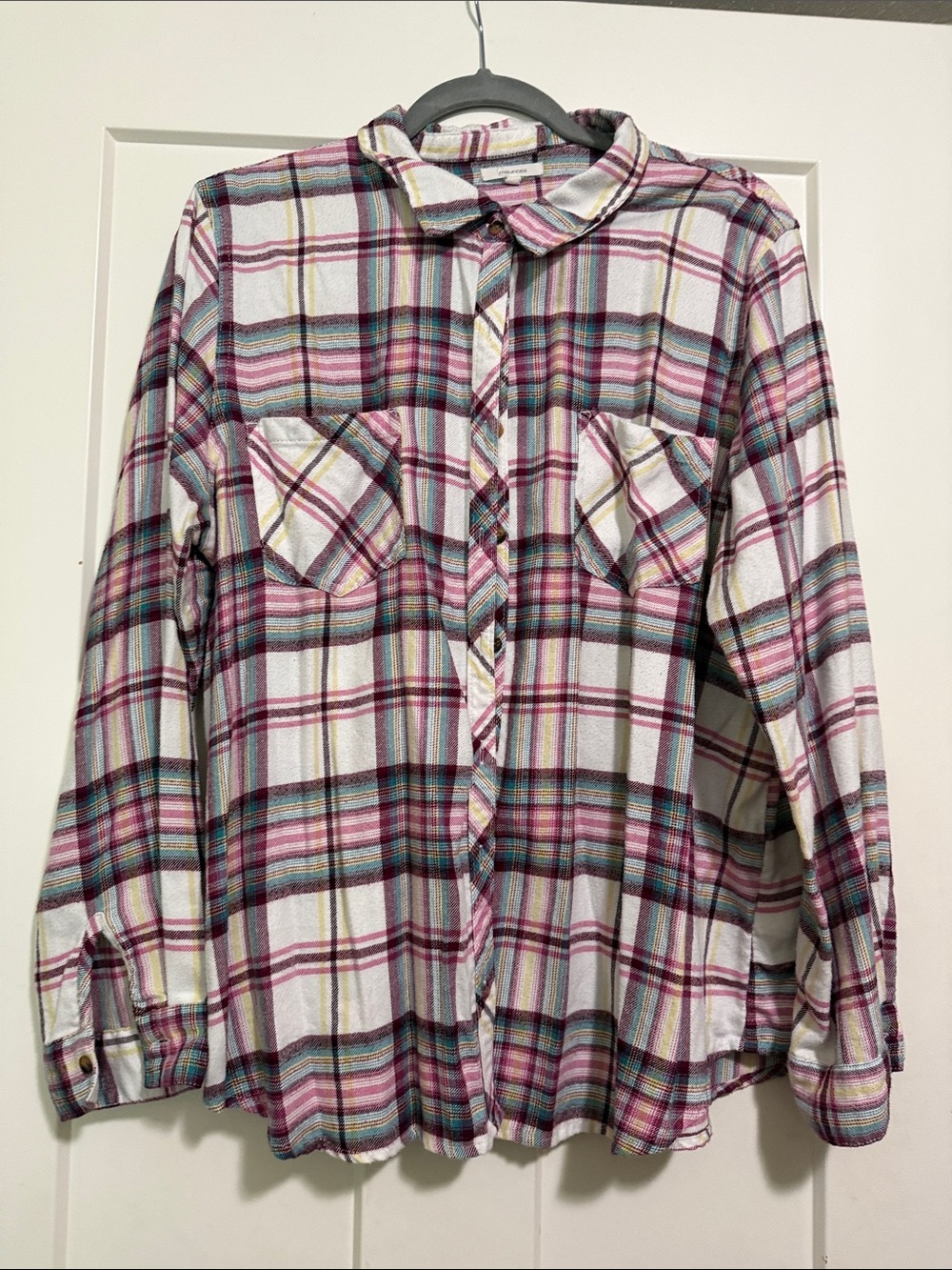 Multi-color Plaid Button-Up Shirt